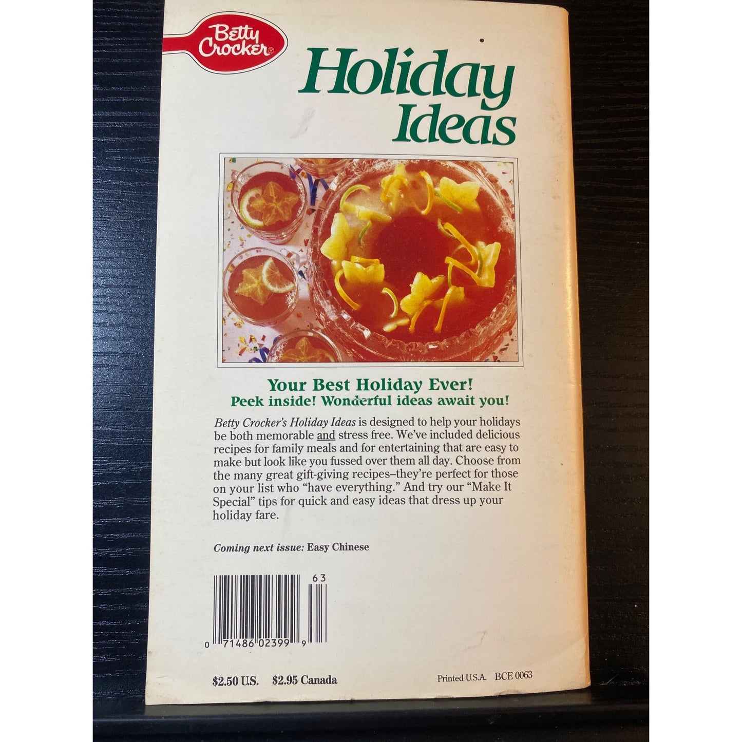 Betty Crocker Holiday Ideas No 63 1991 Cookbook Booklet Recipes Decorating Tips