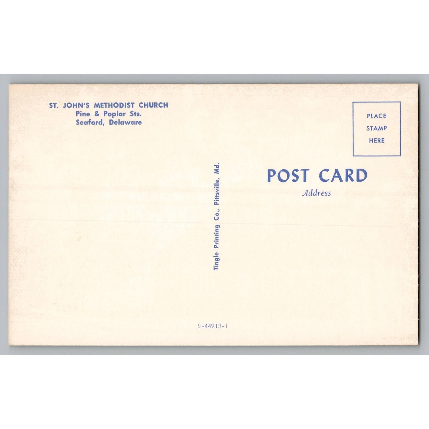 Seaford DE Delaware St John's Methodist Church Chrome Postcard Unused