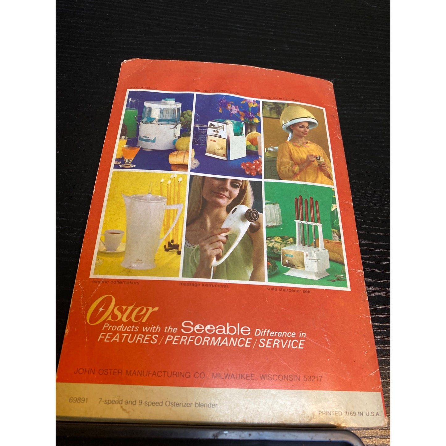 Osterizer Spin Cookery Cookbook For 7-Speed & 9-Speed Blenders 1969 Vintage Recipes