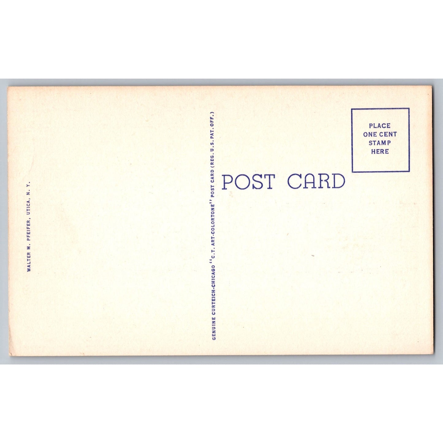 Utica NY New York Federal Building & Post Office White Border Postcard Curteich