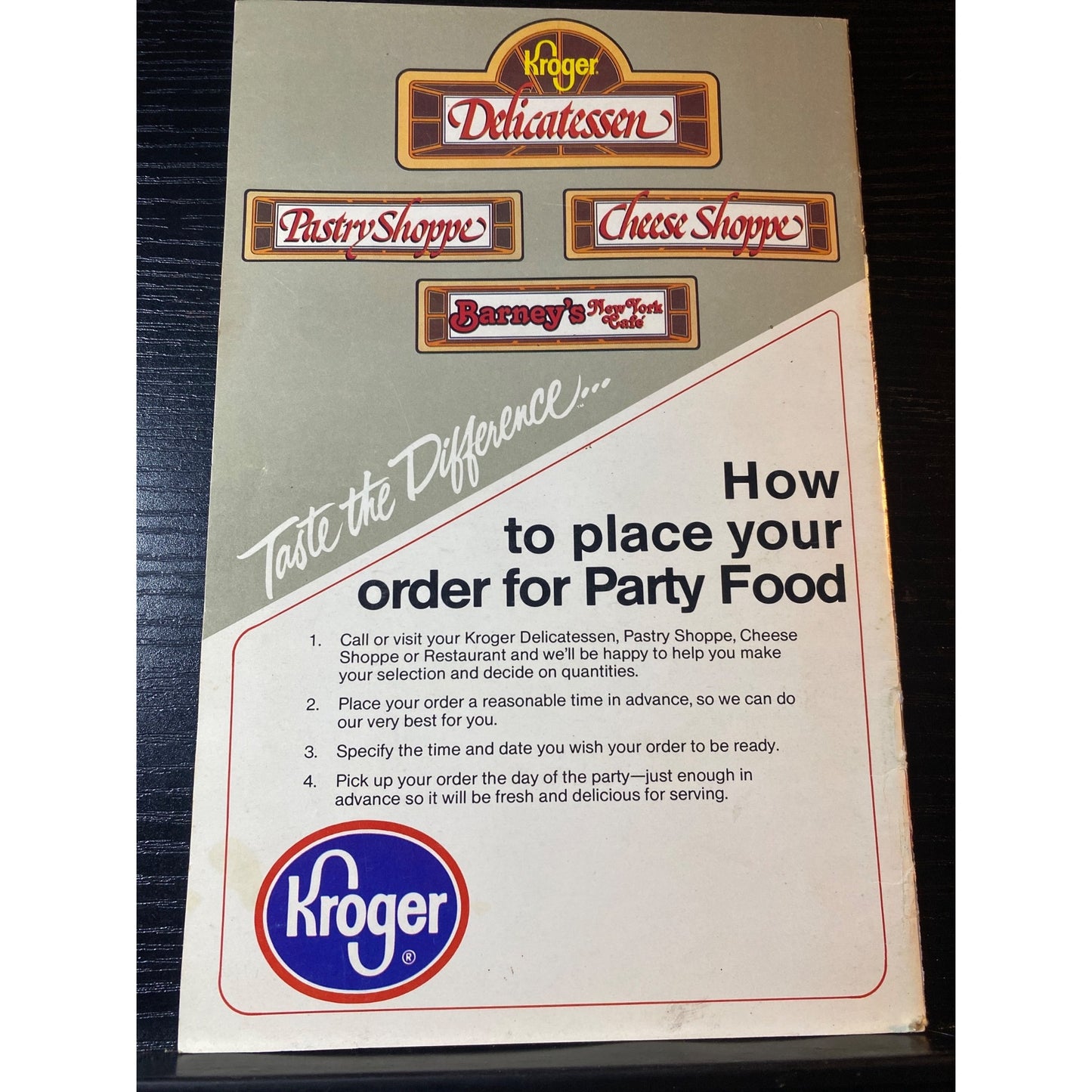 Kroger Party Guide Catering Brochure With Deli Trays International Desserts 80s