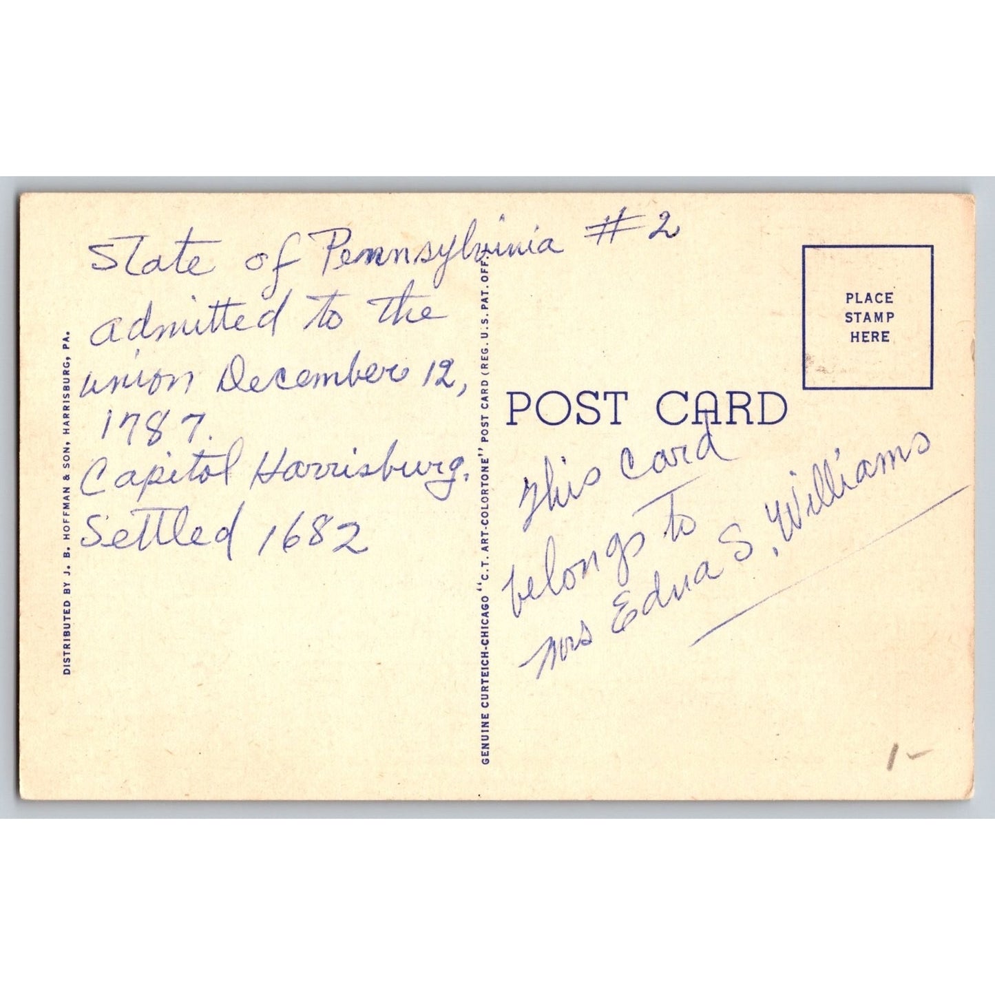 Harrisburg PA Pennsylvania State Capitol New Steps Linen Postcard Used