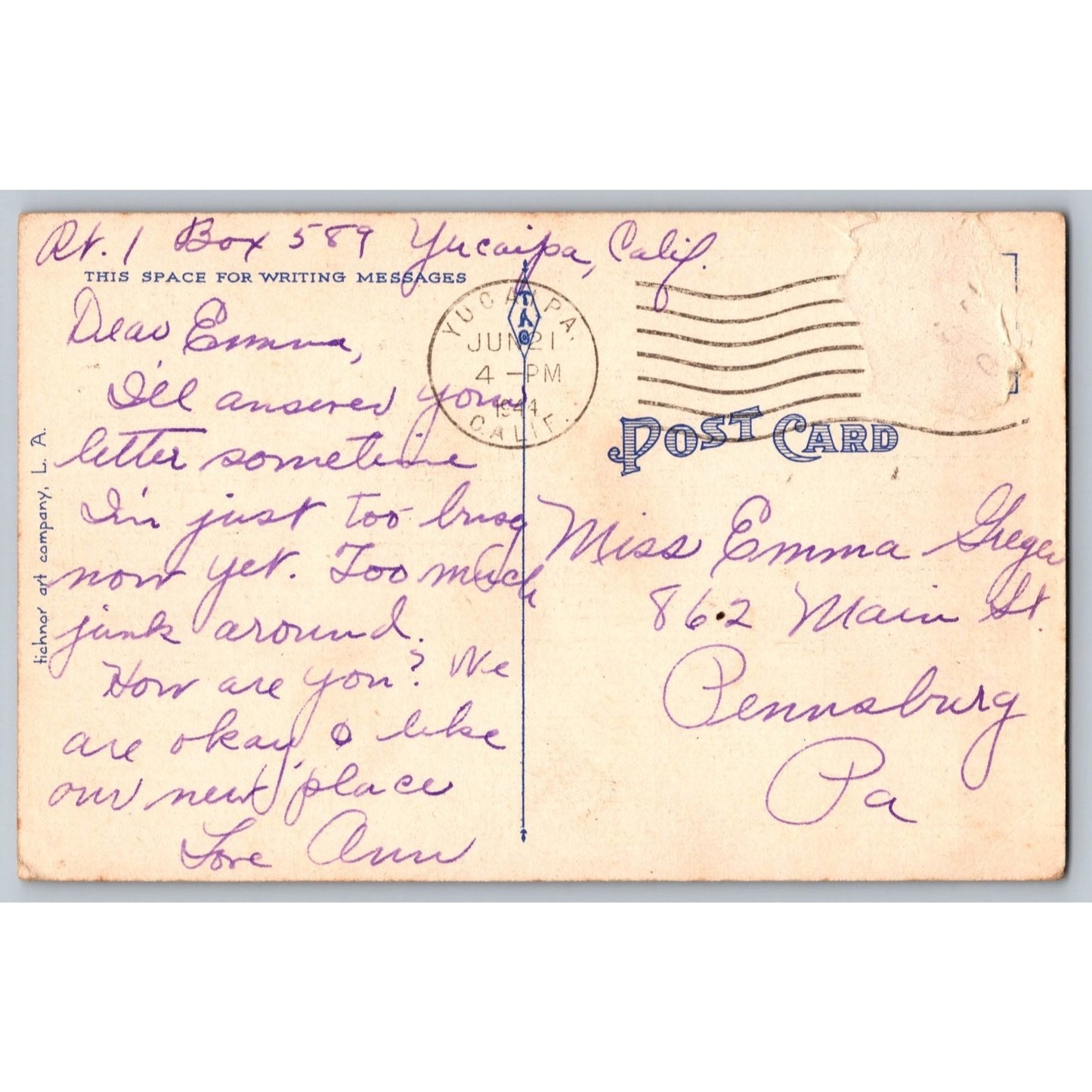Beverly Hills CA California Home of Robert Taylor Divided Back Postcard Used