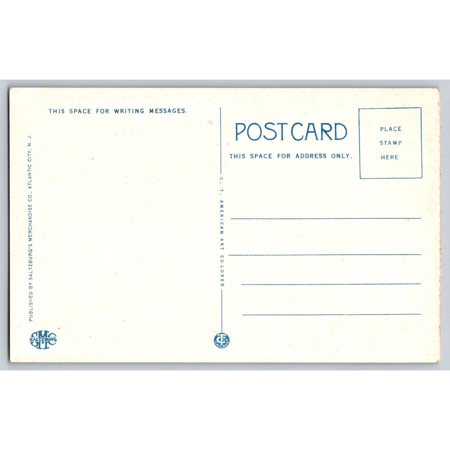 Atlantic City NJ New Jersey Ambassador Hotel Saltzburgs Merchandise Co Postcard