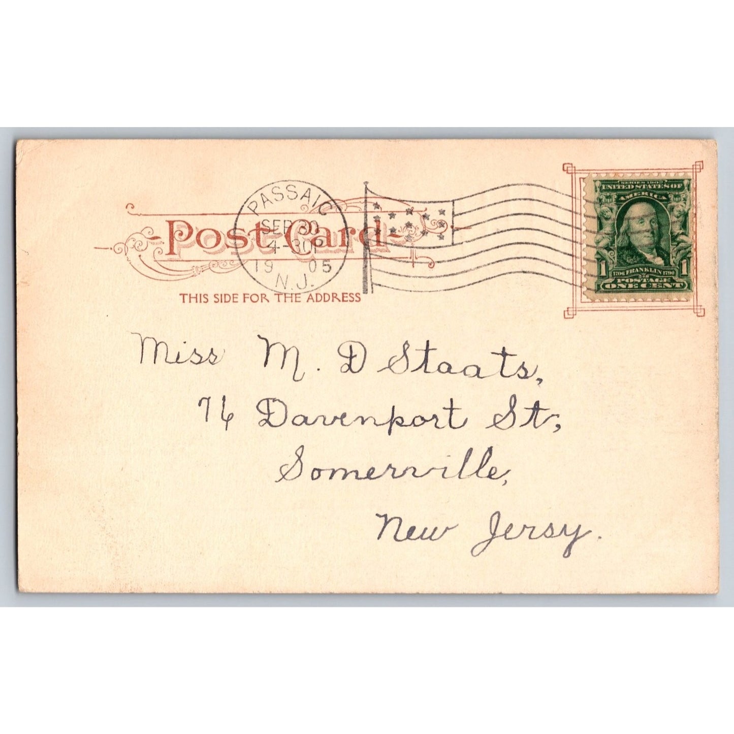 Paterson NJ New Jersey Danforth Memorial Public Library 1905 Undivided Postcard
