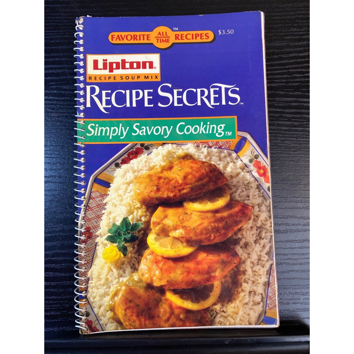 Lipton Recipe Secrets Simply Savory Cooking Spiral-Bound Cookbook Booklet 1993