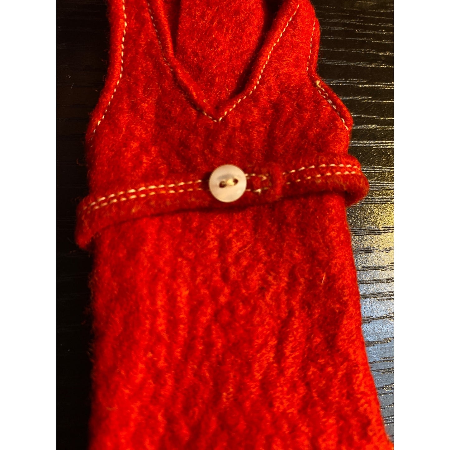 Barbie Fashion Doll Red Felt Dress Handmade Jumper Dress
