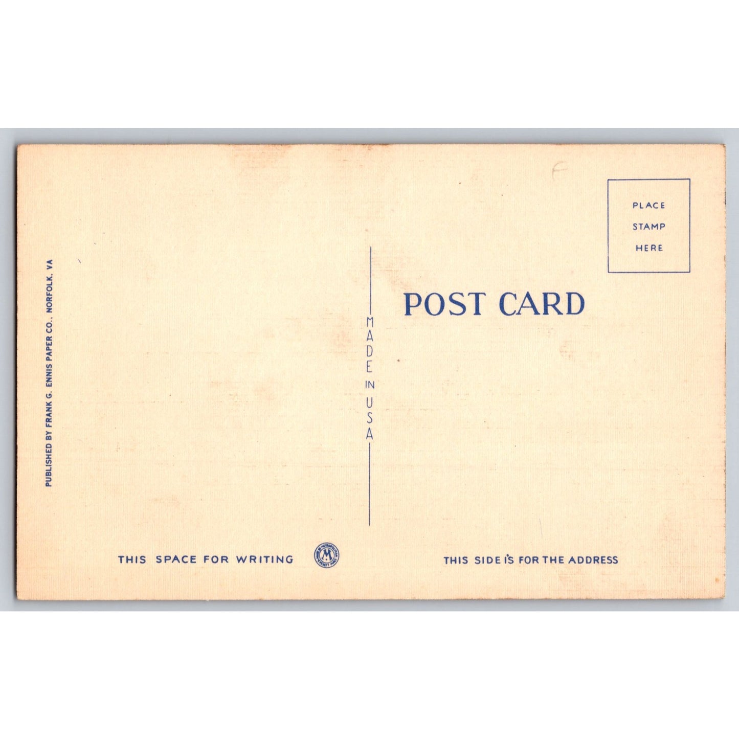 Old Point Comfort VA Virginia Army YMCA White Border Postcard Unused
