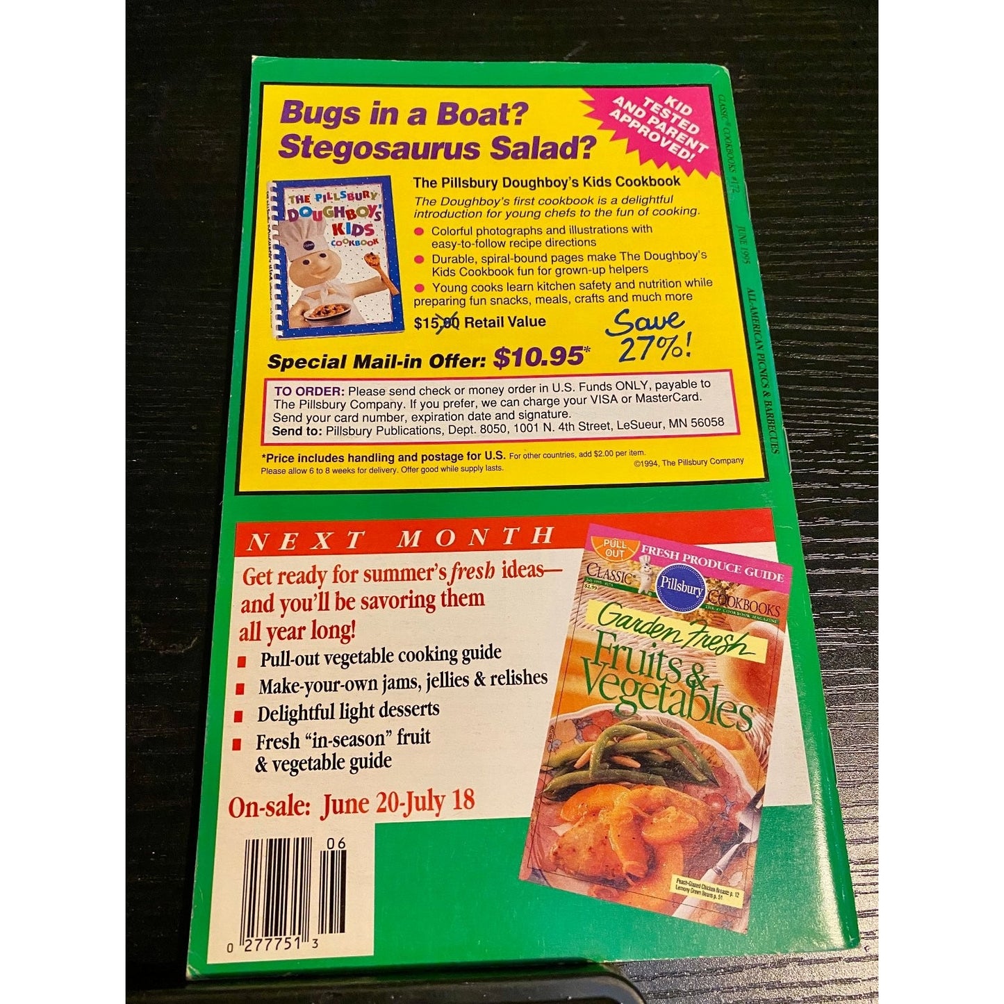 Pillsbury Classic Cookbook 1995 June Booklet All-American Picnics & Barbecues
