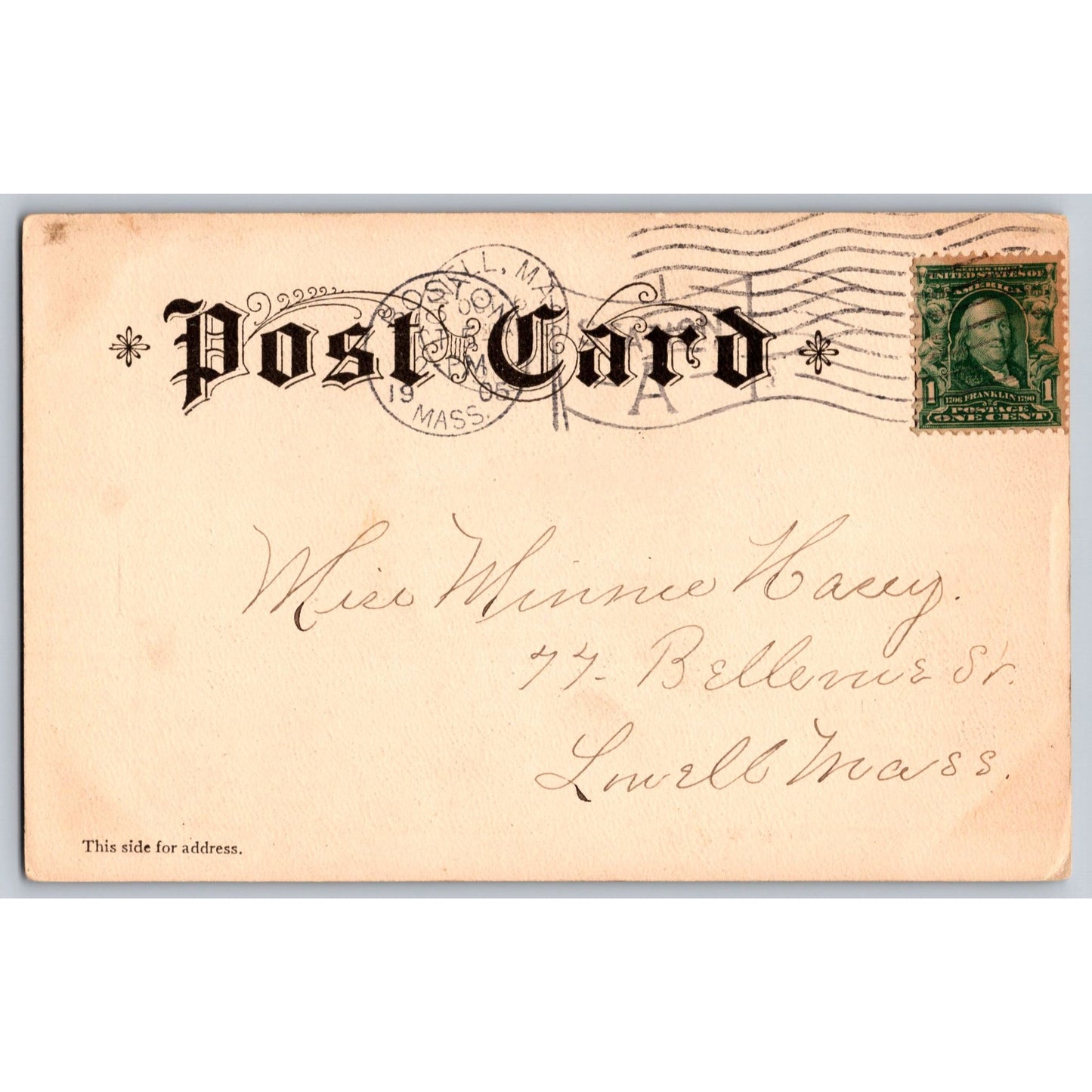 Boston MA Massachusetts New Old South Church 1905 Undivided Back Postcard Used