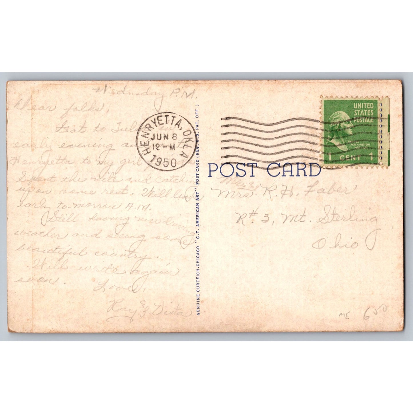 Claremore OK Oklahoma Will Rogers Library White Border Postcard Used