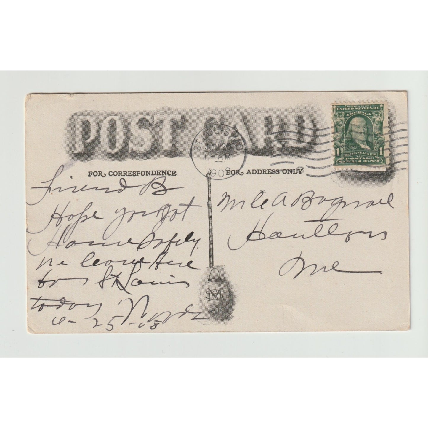 Postcard IL Illinois Springfield Lincoln Monument 1908 Divided Back Used