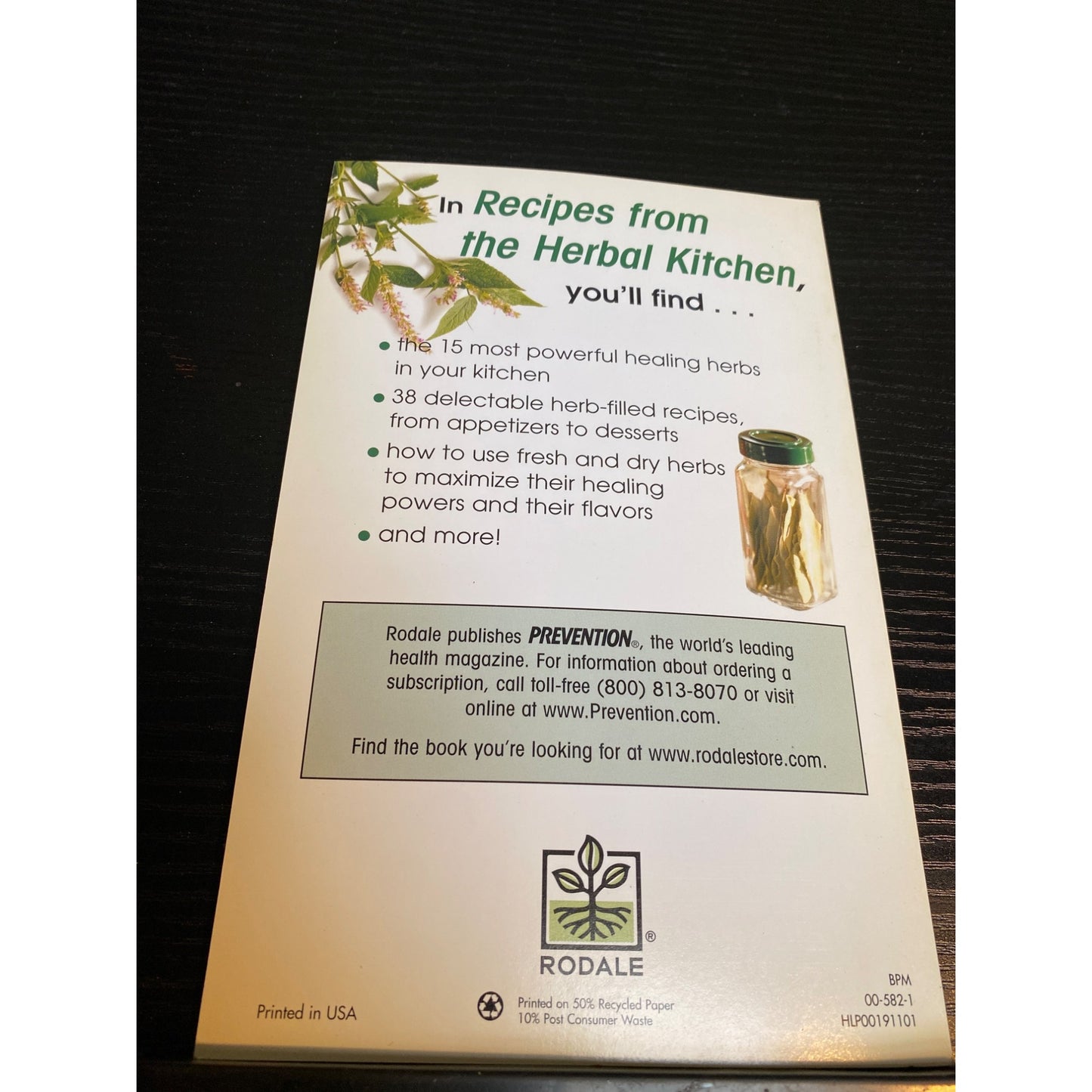 Cookbook Booklet Recipes From The Herbal Kitchen Rodale 2000 Cooking Guide