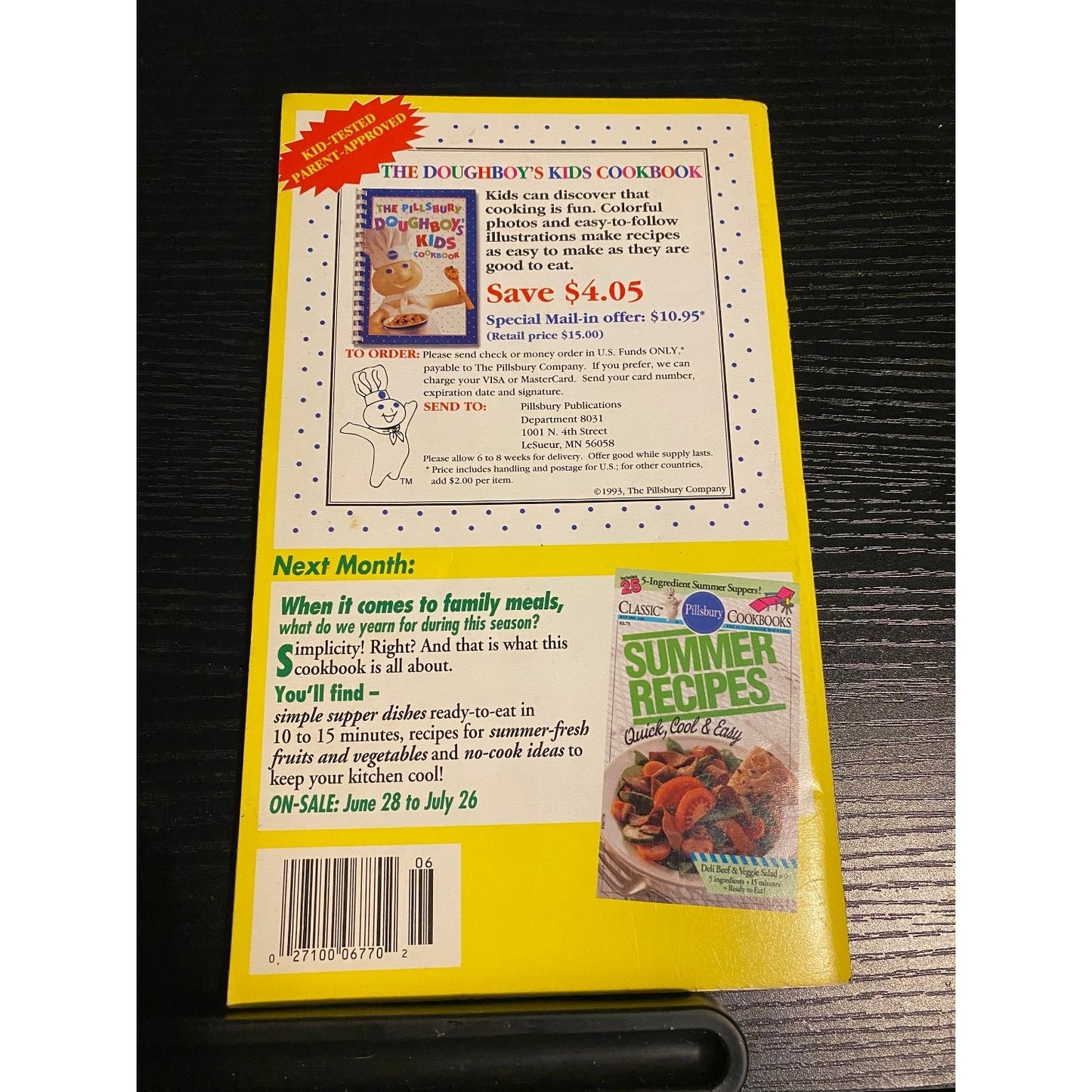 Pillsbury Classic Cookbook Booklet 1994 #160 Picnics Grilling & Camping Recipes