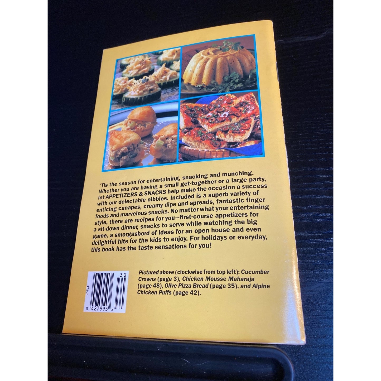 Favorite Recipes Appetizers & Snacks Cookbook 1987 Softcover Booklet Vintage