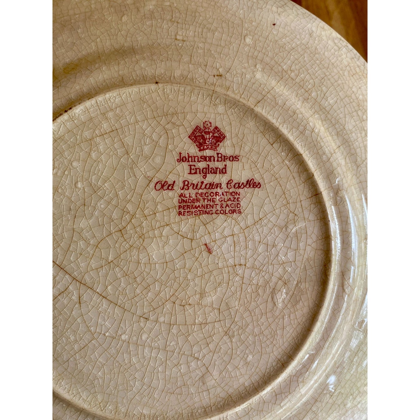 Johnson Bros Old Britain Castles Red Transferware Plate 10" Made In England