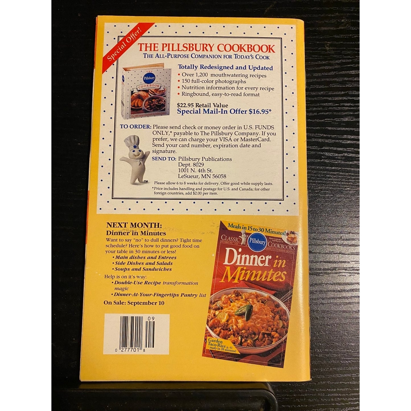 Classic Pillsbury Booklet Cookbook September 1991 #127 Cookies Brownies Bars
