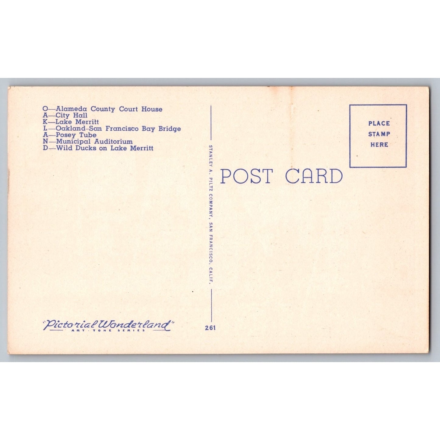 Oakland CA California Large Letter Greetings Linen Postcard Curt Teich
