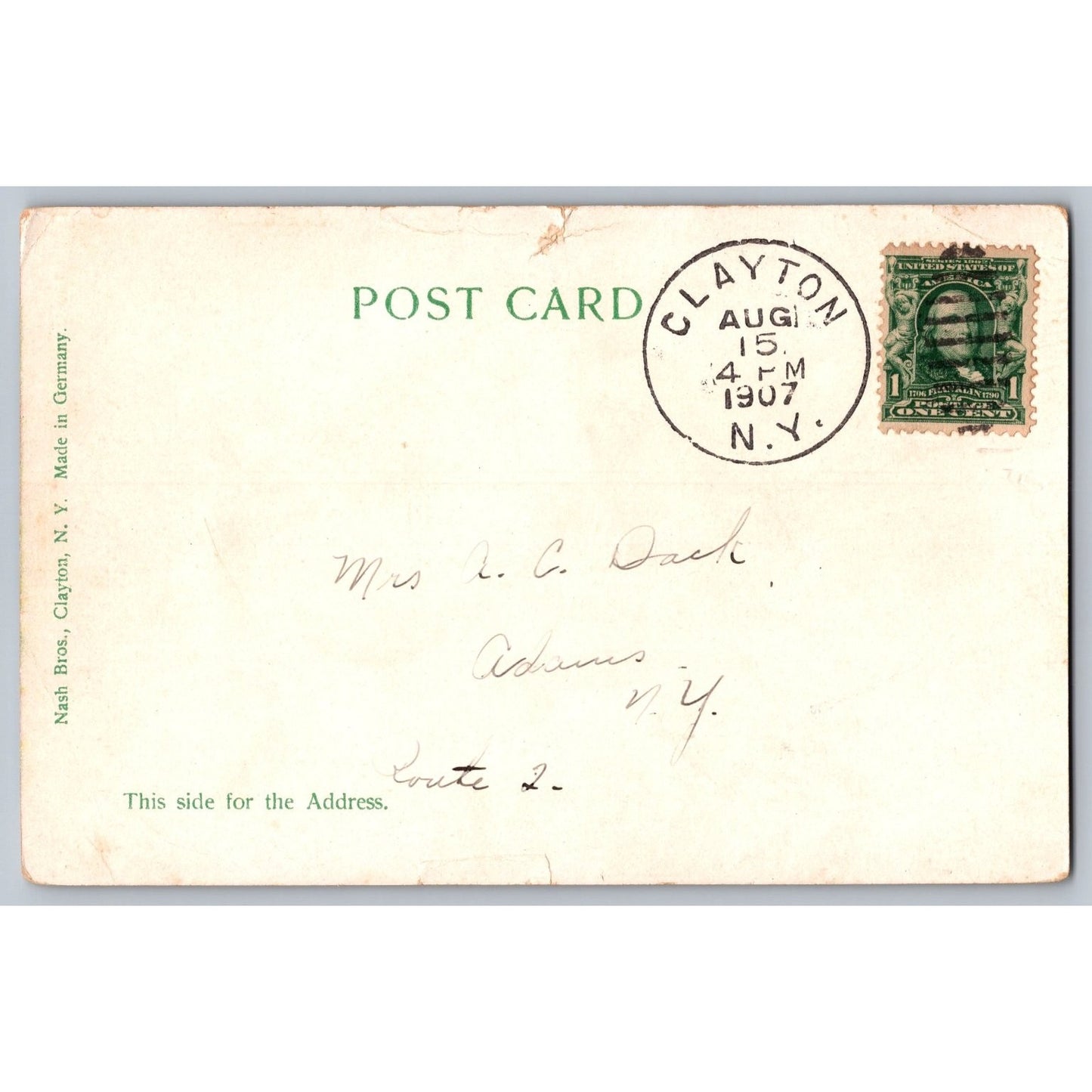 Thousand Islands NY New York Yacht Club House 1907 Undivided Back Postcard
