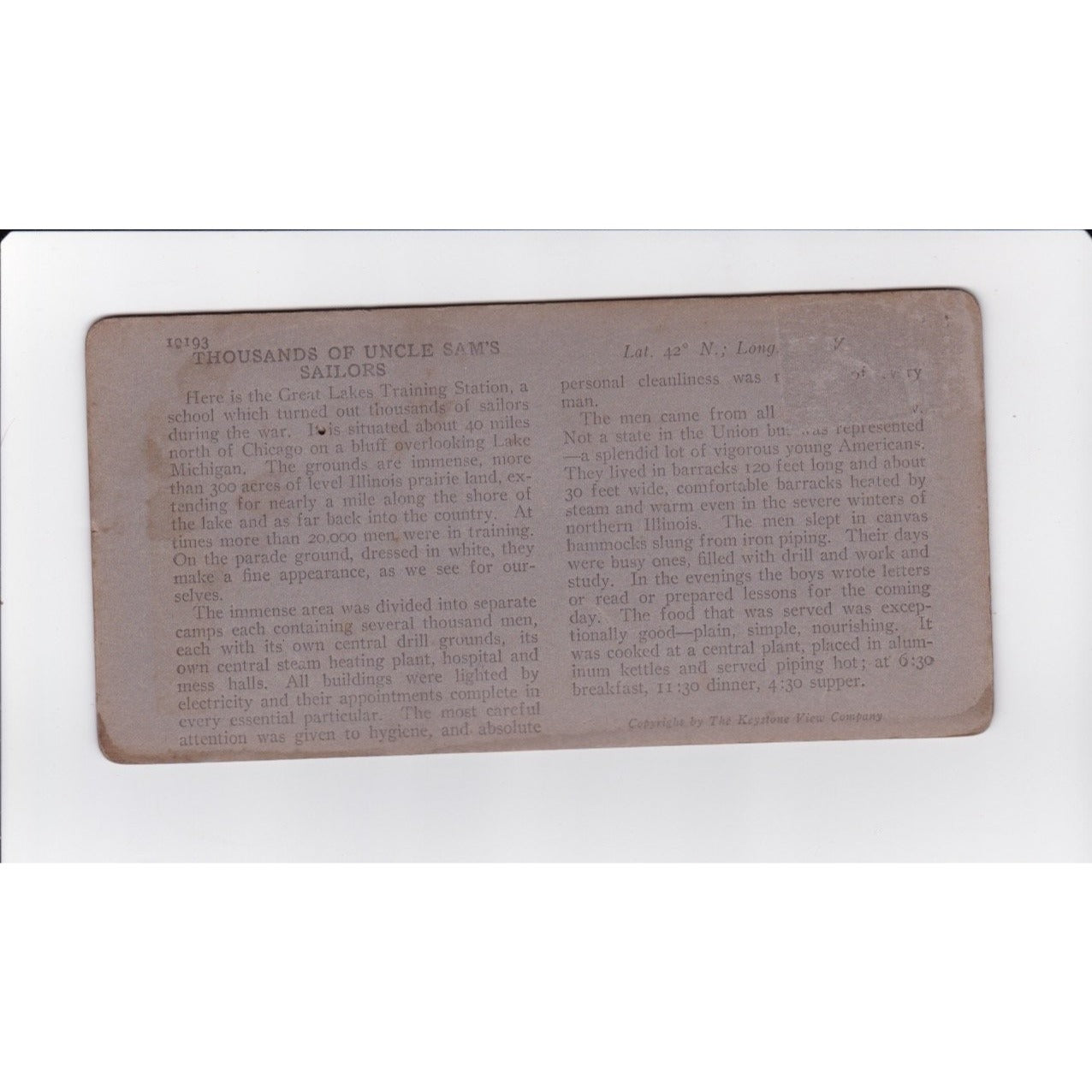 Thousands of Uncle Sam's Sailors Stereoview Keystone View Co. 1910s Illinois