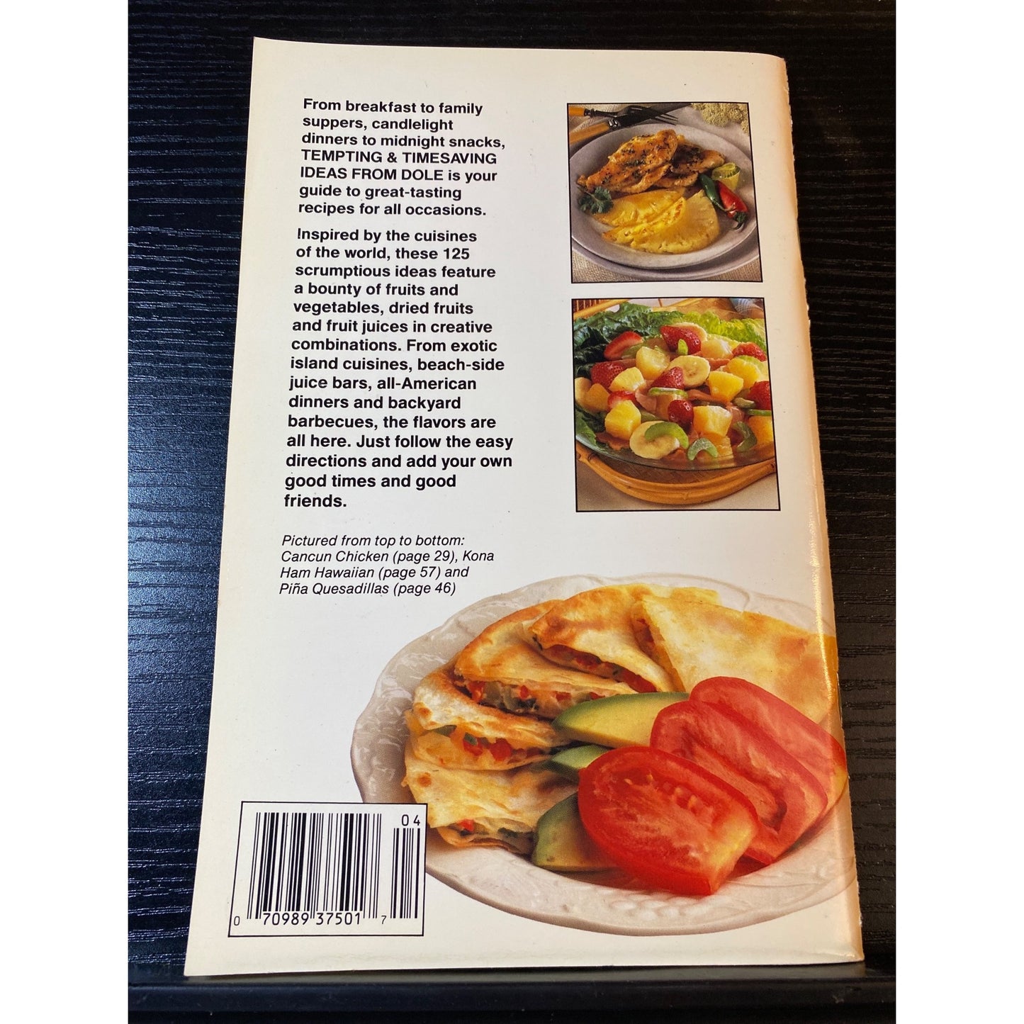 Favorite Recipes Dole Tempting & Timesaving Ideas April 1991 Cookbook Booklet