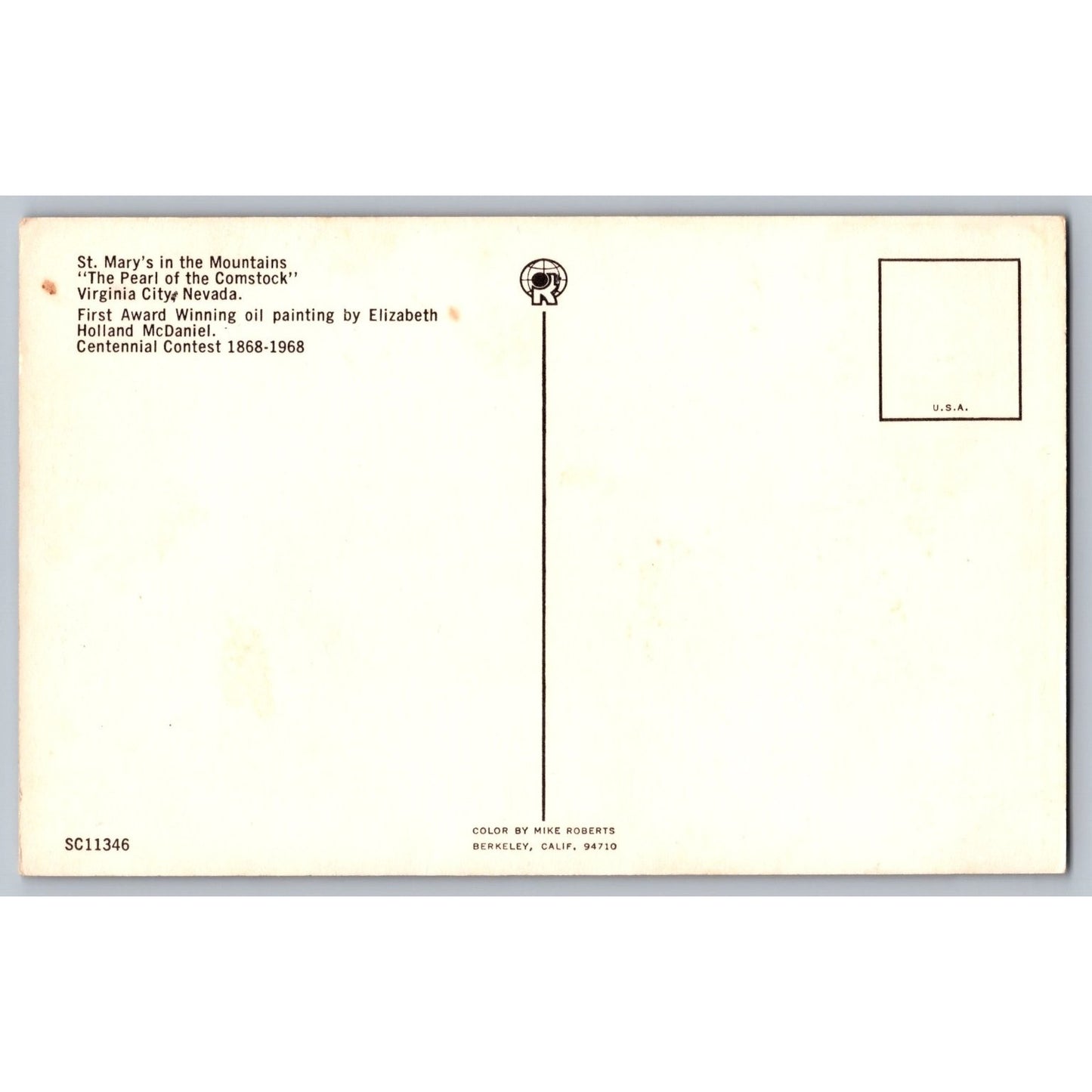 Virginia City NV Nevada St Mary's in the Mountains 1968 Illustrated Postcard