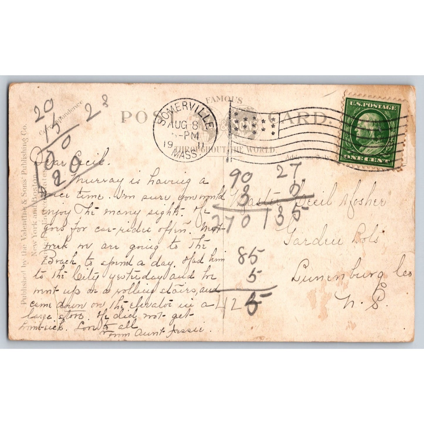 Boston MA Massachusetts Canoeing Along Charles River 1911 Divided Back Postcard