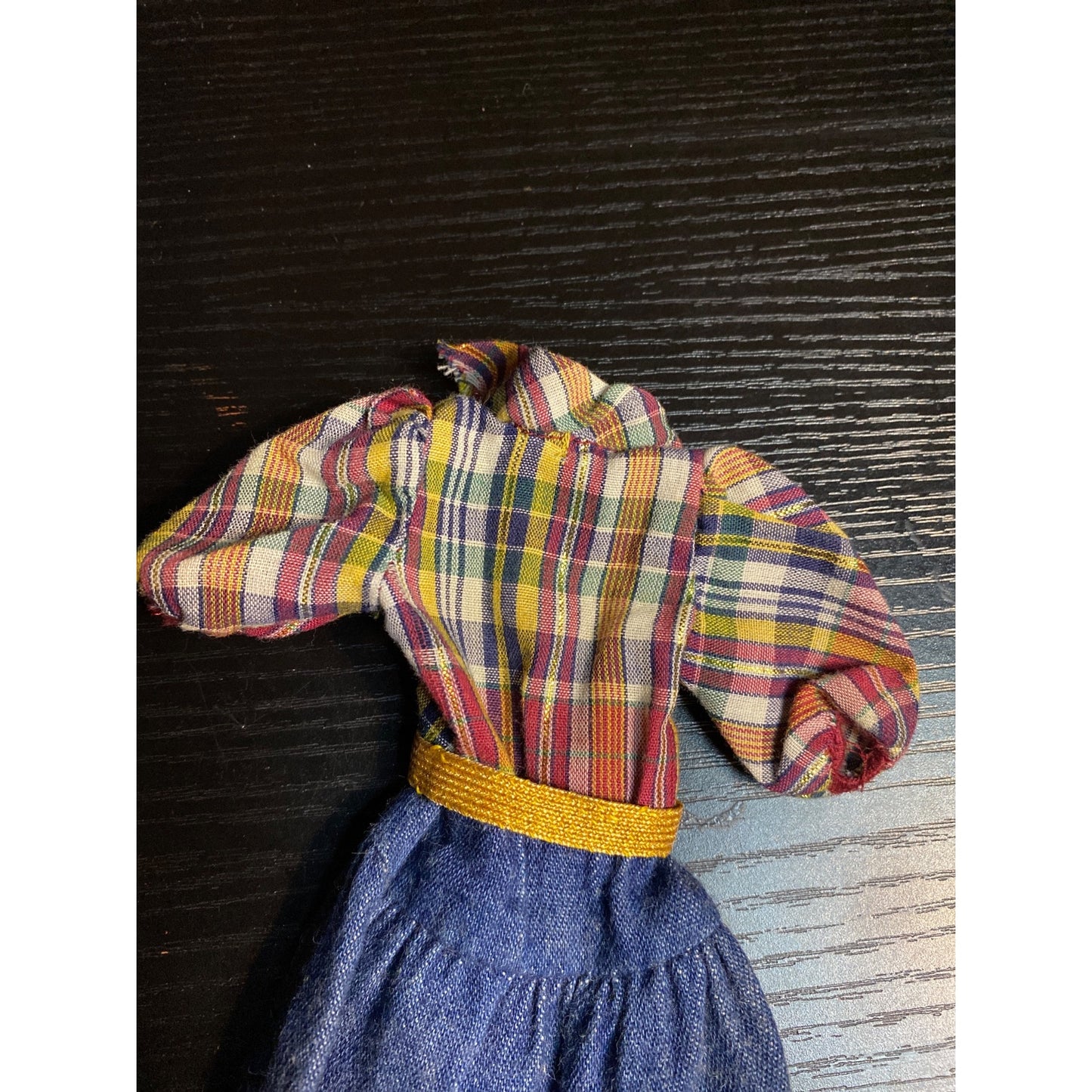 Barbie Fashion #5609 My First Fashion Plaid Denim Dress Outfit 1982