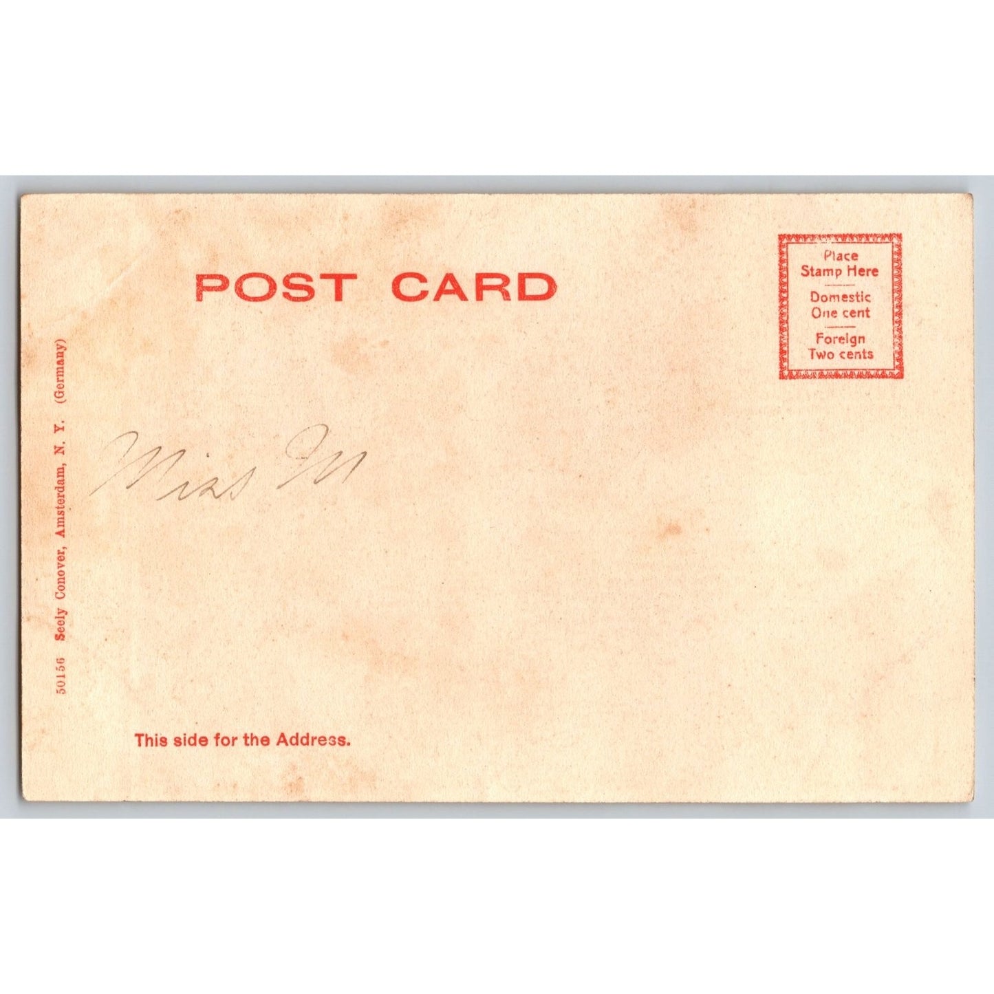 Amsterdam NY New York The Autler's Club Undivided Back Postcard Seely Conover