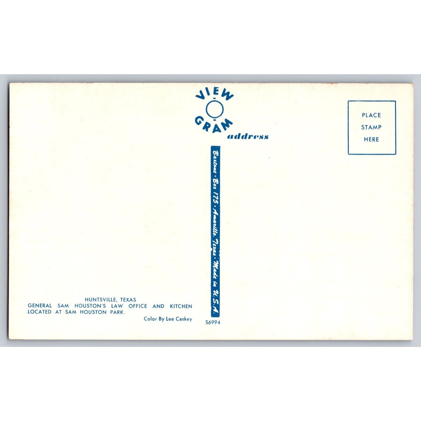 Huntsville TX Texas General Sam Houston's Law Office Chrome Unused