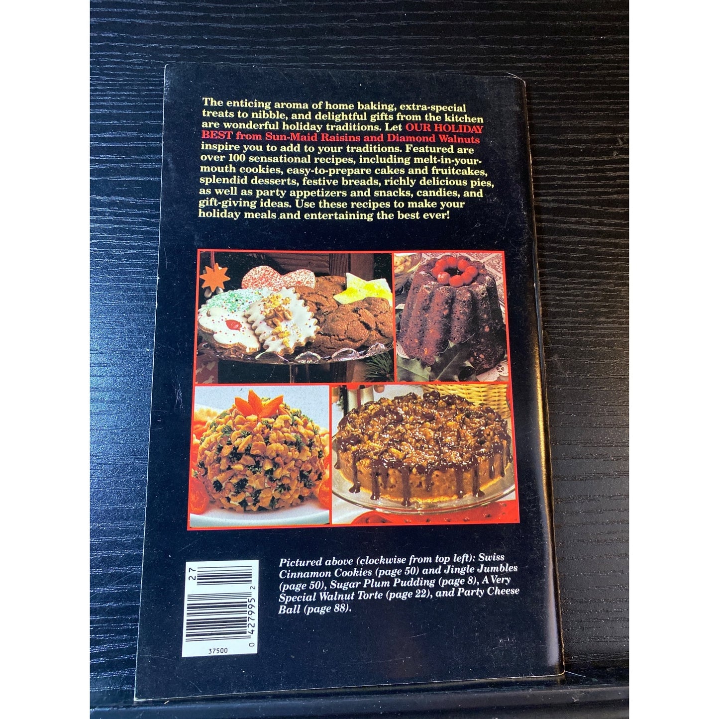 Best Recipes Cookbook Booklet Sun-Maid Raisins Diamond Walnuts 1987 Holiday