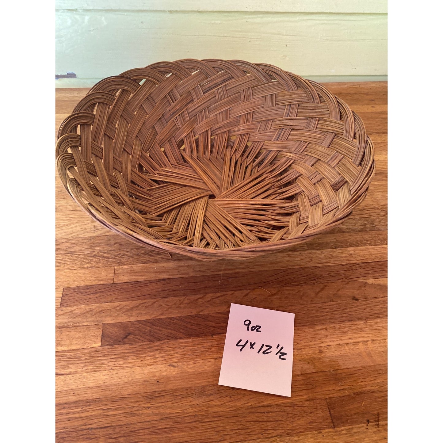Handmade Woven Rattan Decorative Bowl 12-Inch Diameter Natural Brown Finish GT Label Made In The Philippines