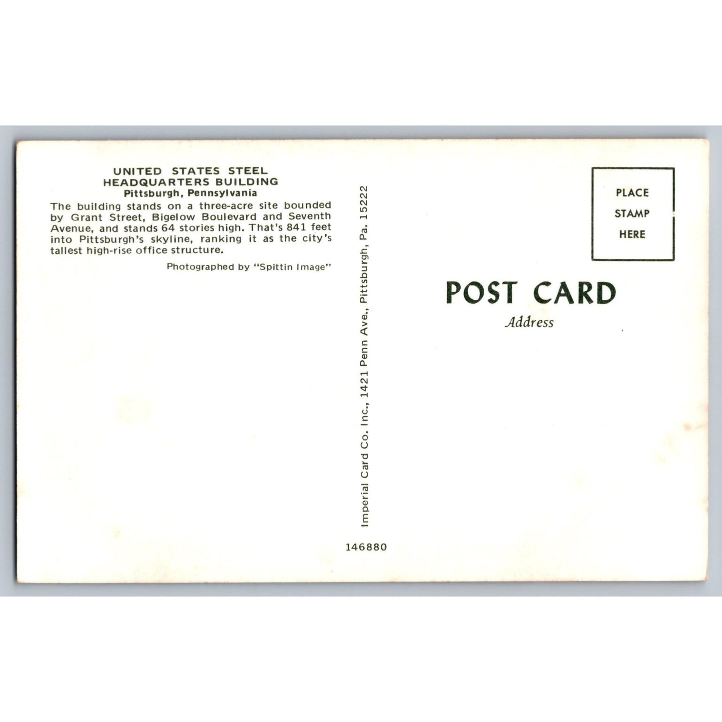 Pittsburgh PA Pennsylvania United States Steel Building Chrome Postcard
