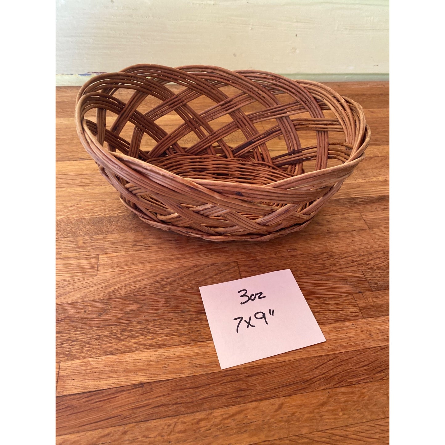 Handwoven Oval Wicker Basket 7x9 Inches Rustic Brown Home Décor Storage