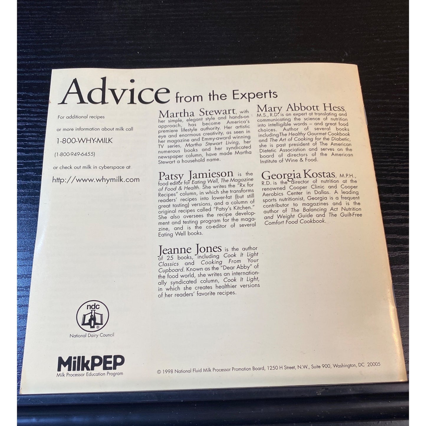 MilkPEP National Dairy Council Make It Better With Milk Cookbook Booklet 1998