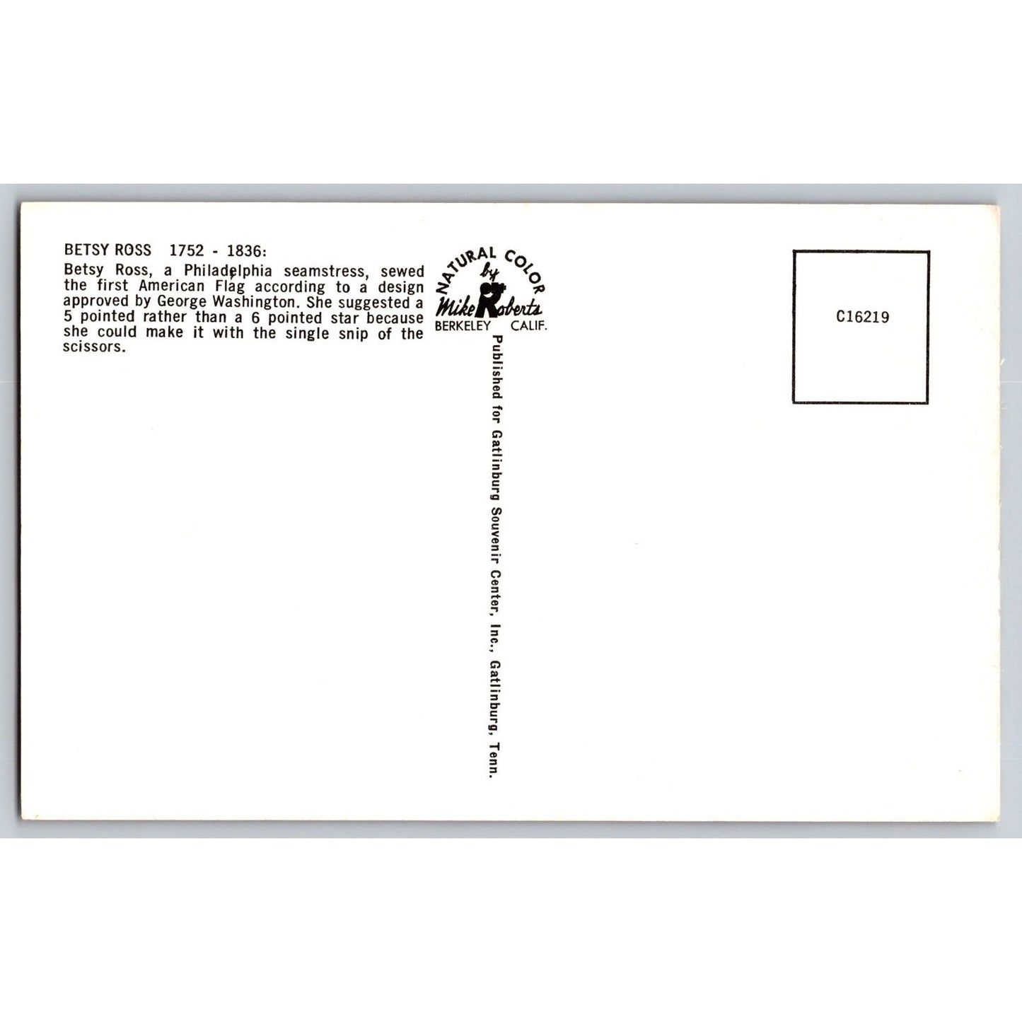 Philadelphia PA Betsy Ross Sewing First American Flag Postcard Mike Roberts