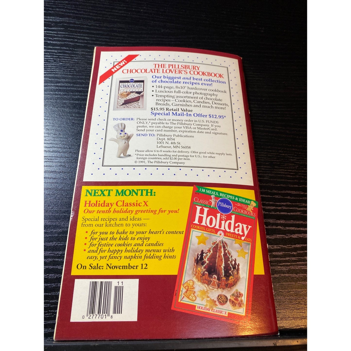 Pillsbury Classic Harvest Time Baking & Cooking Cookbook Booklet Nov 1991