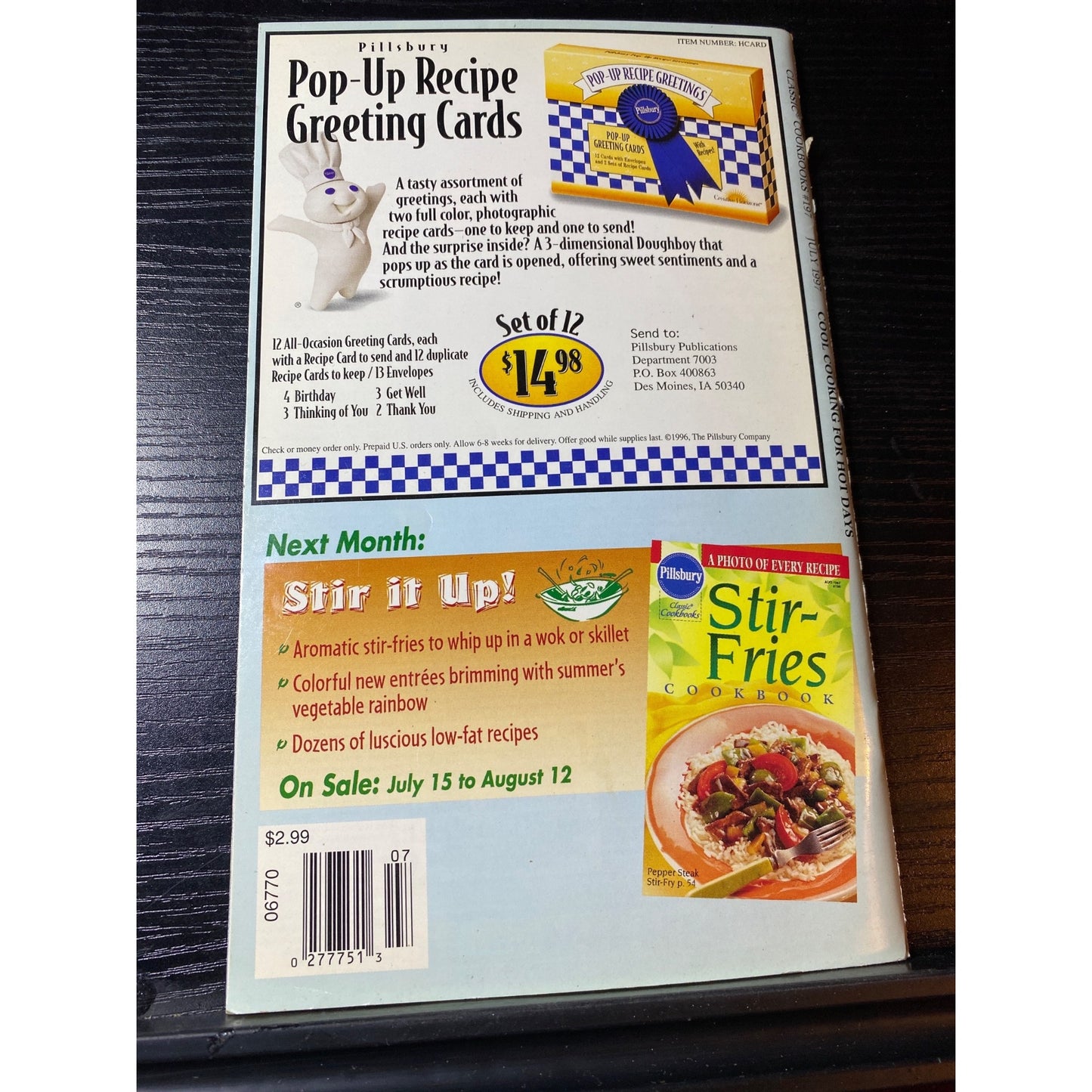 Pillsbury July 1997 Cool Cooking For Hot Days Cookbook Booklet