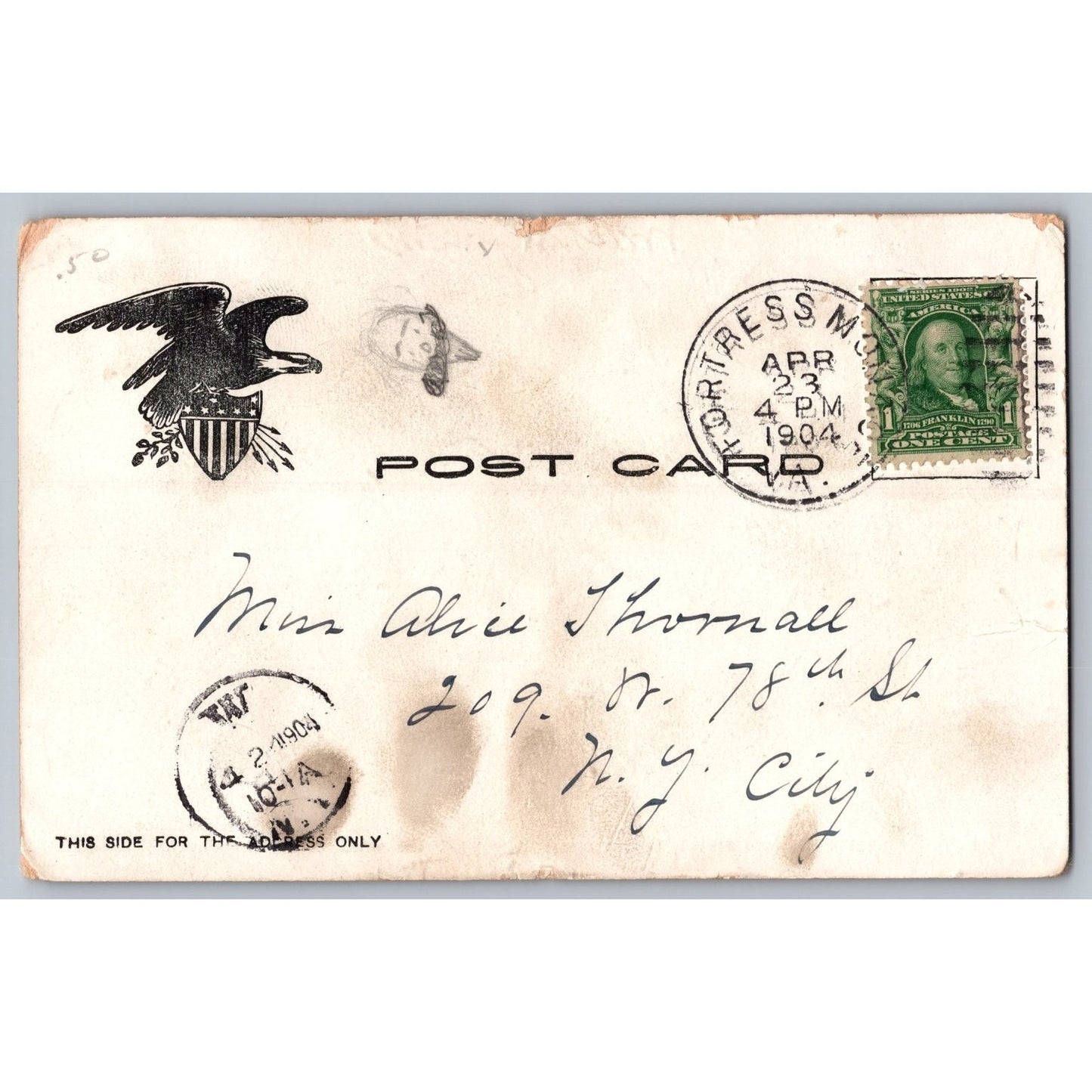 Hampton Fortress Monroe VA Virginia Revolutionary Relics Cannons 1904 Postcard
