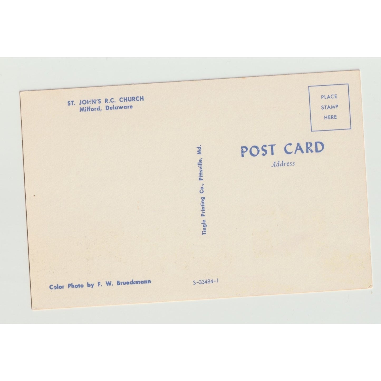 Milford DE Delaware St John's RC Church Chrome Postcard Unused