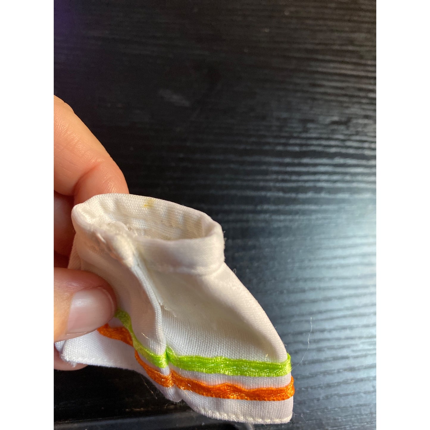 Mary Kate and Ashley School Style White Skirt with Orange and Green