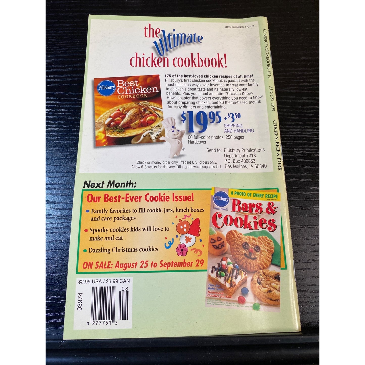 Pillsbury Classic 1998 Cookbook Booklet Chicken Beef & Pork 175 Recipes
