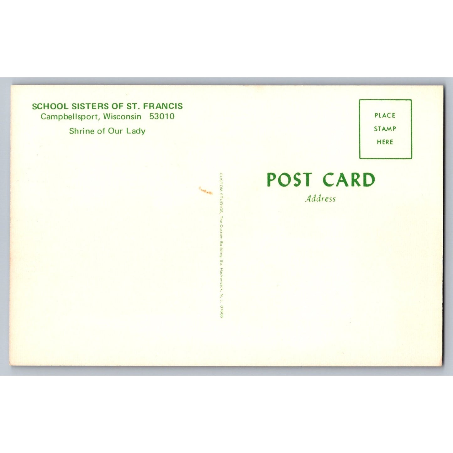 Campbellsport WI Wisconsin School Sisters of St Francis Shrine Chrome Postcard