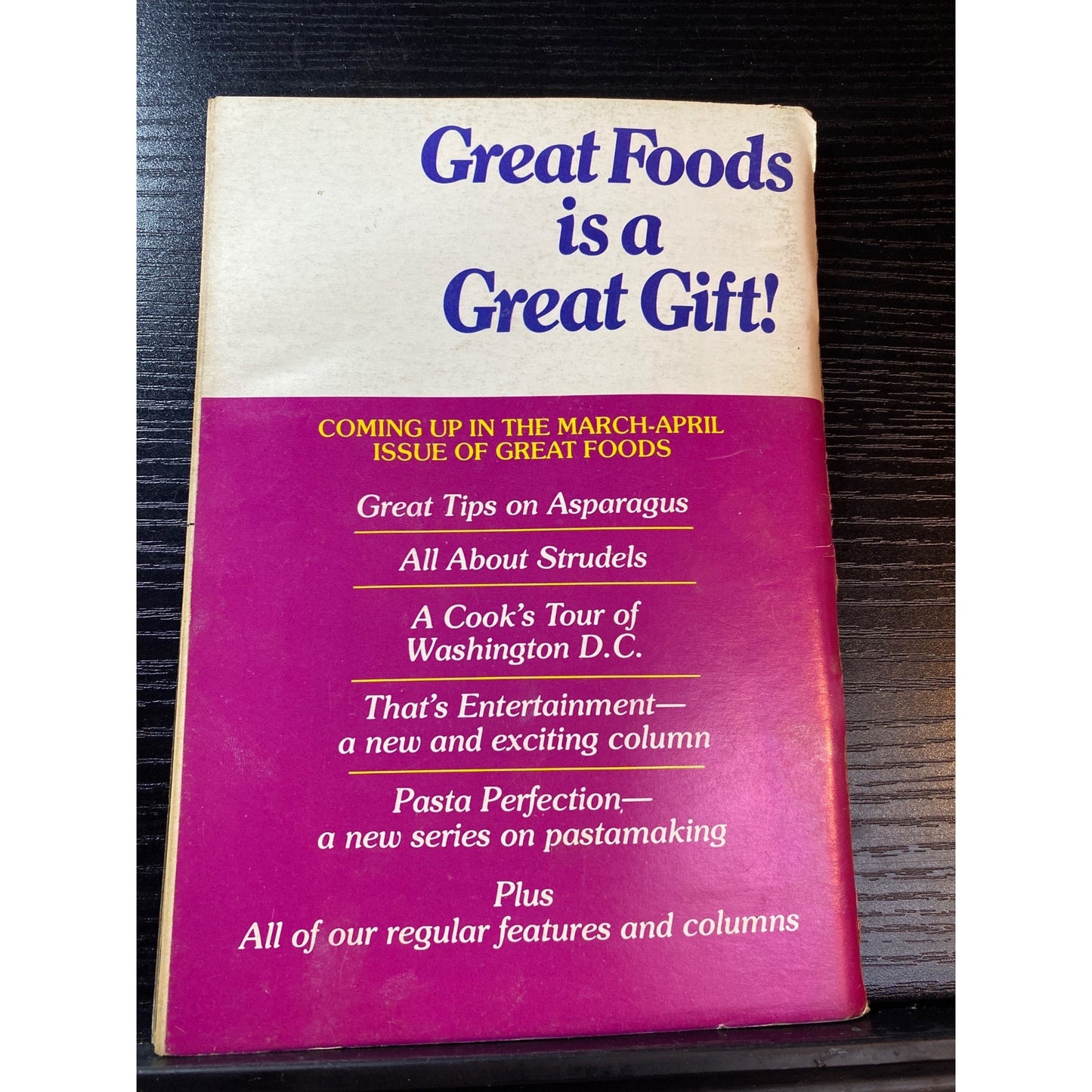 Great Foods Magazine Jan-Feb 1985 Cooking & Recipe Issue Cookbook Booklet