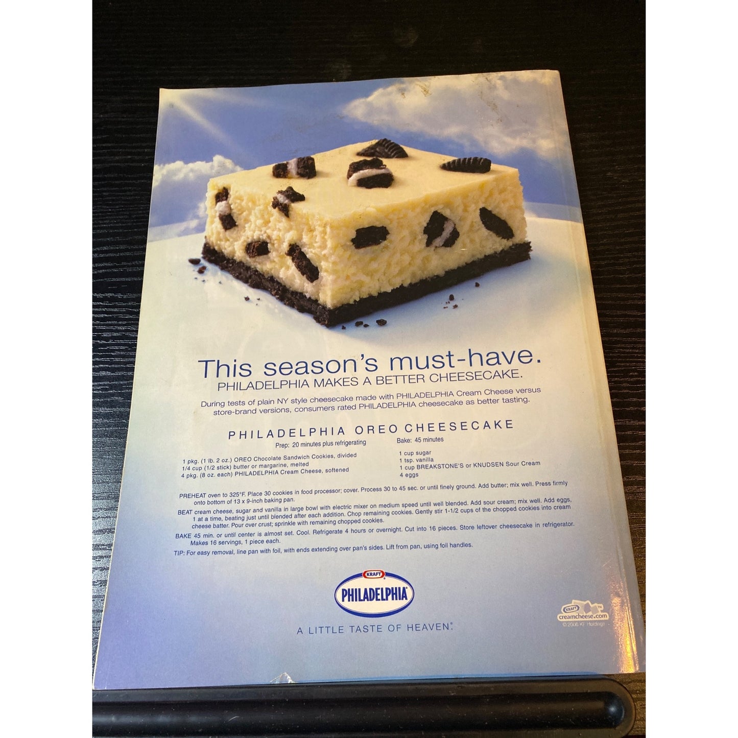 Kraft Food & Family Holiday Bliss Magazine 2006 Festive Recipes Entertaining Tips & Baking