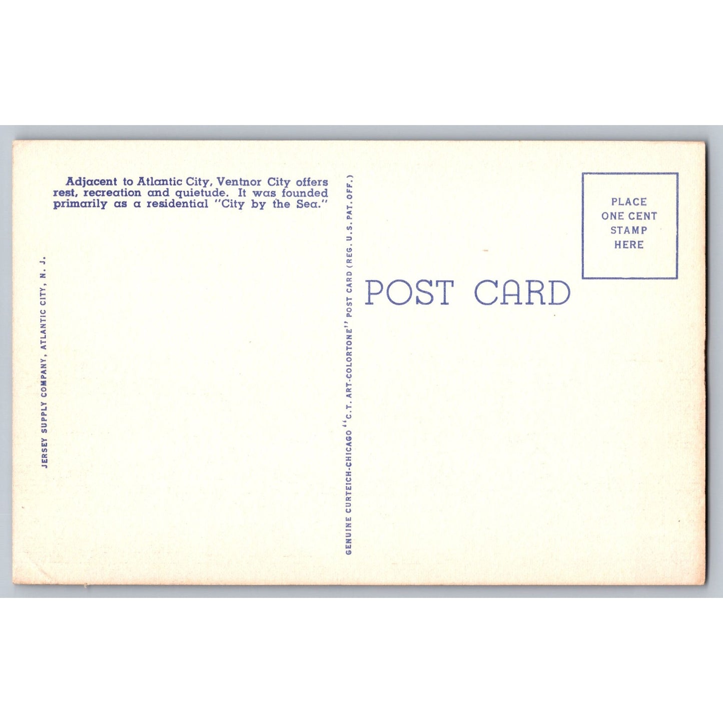 Ventnor City NJ New Jersey Municipal Pier Linen Postcard Unused