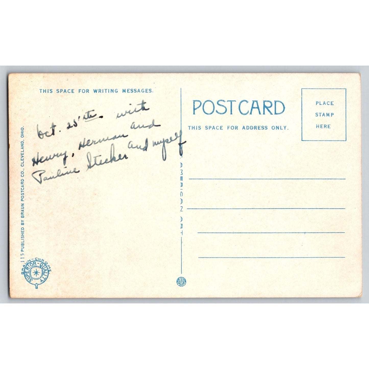 Cleveland OH Ohio Public Library Braun White Border Postcard