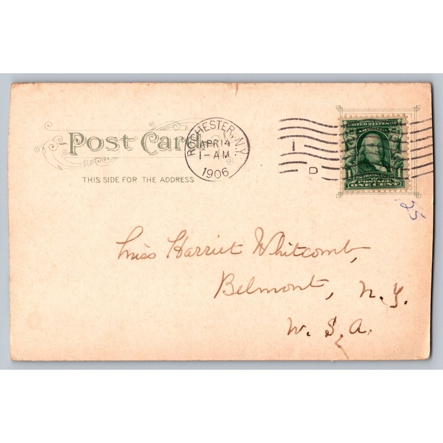 Rochester NY New York West High School 1906 Undivided Back Postcard Used