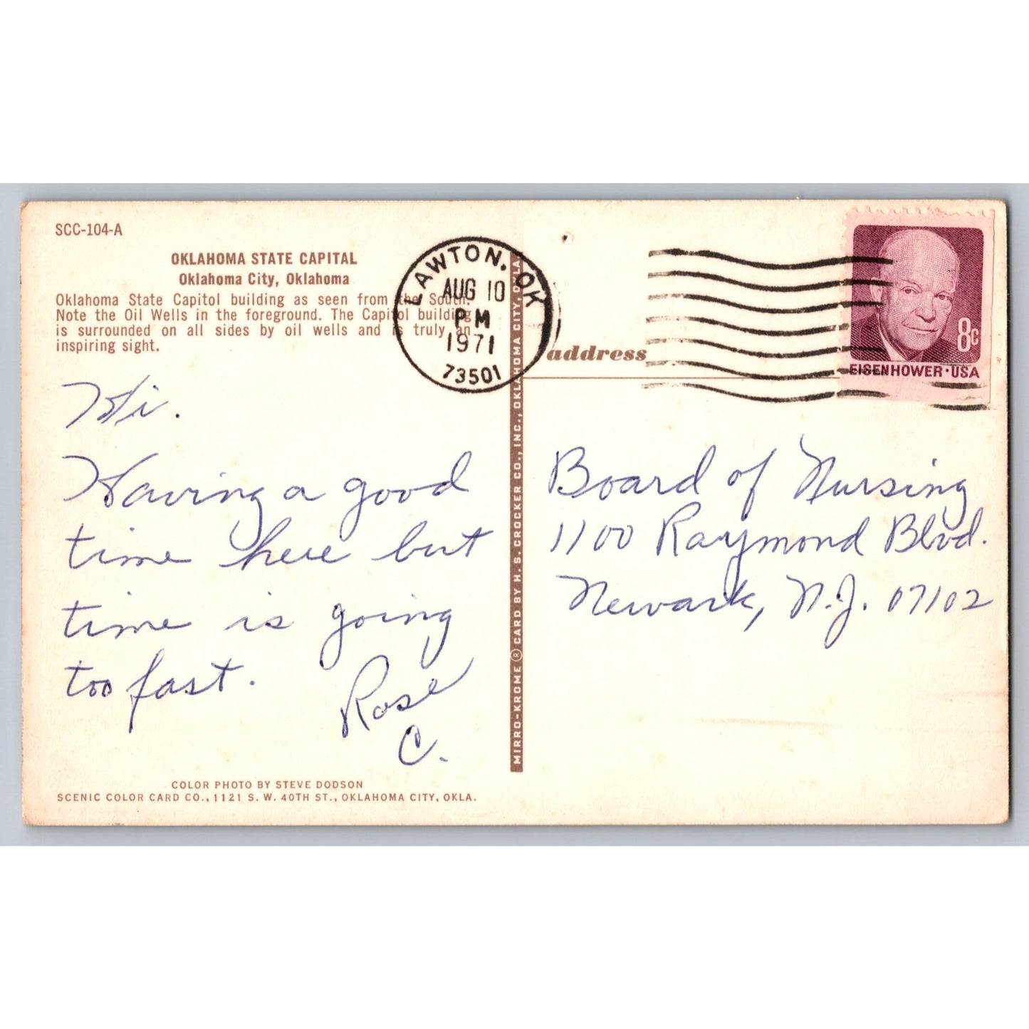 Oklahoma City OK State Capital 1971 Greetings From Oil Wells Chrome Postcard