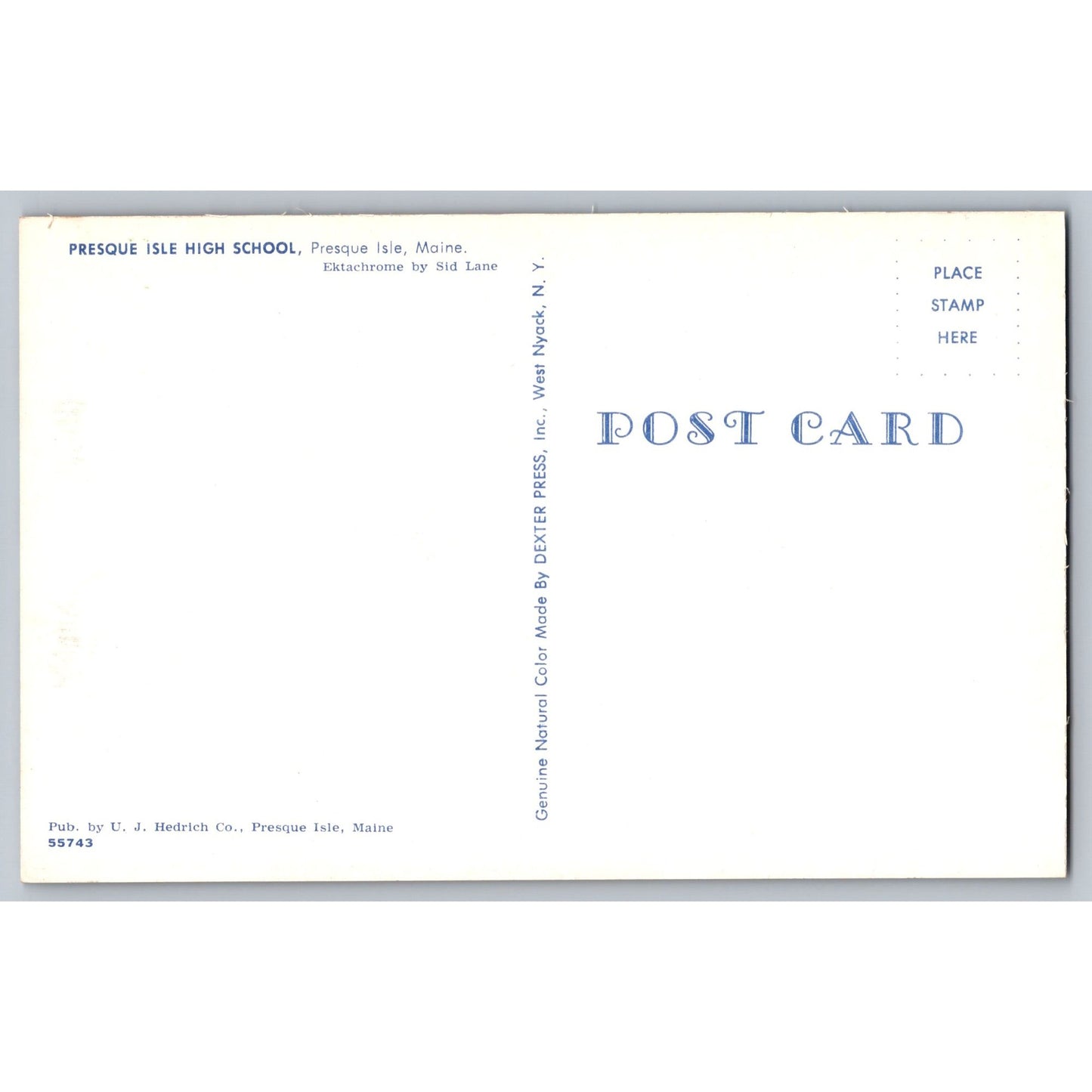 Presque Isle ME Maine Presque Isle High School Chrome Postcard Dexter Press